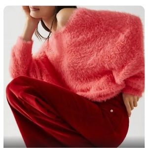 FP ONE - Free People ONE fuzzy crop sweater extra small - salmon pink